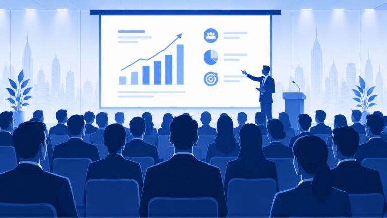 An Article placeholder showing attendees at a seminar.